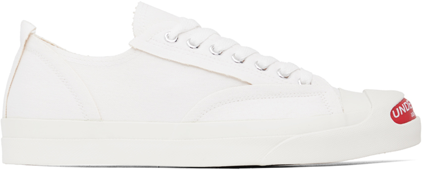 Undercover White Raw Edge Sneakers