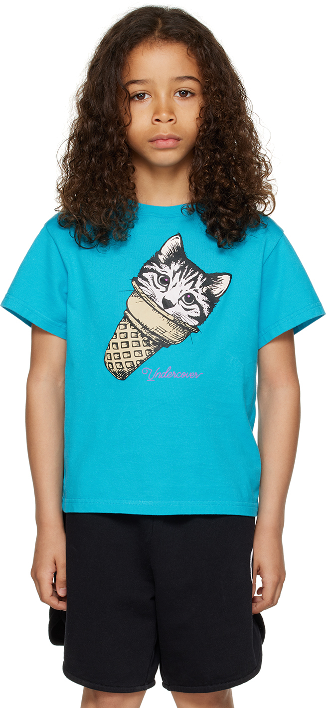 Kids Blue Graphic T-Shirt by UNDERCOVER on Sale