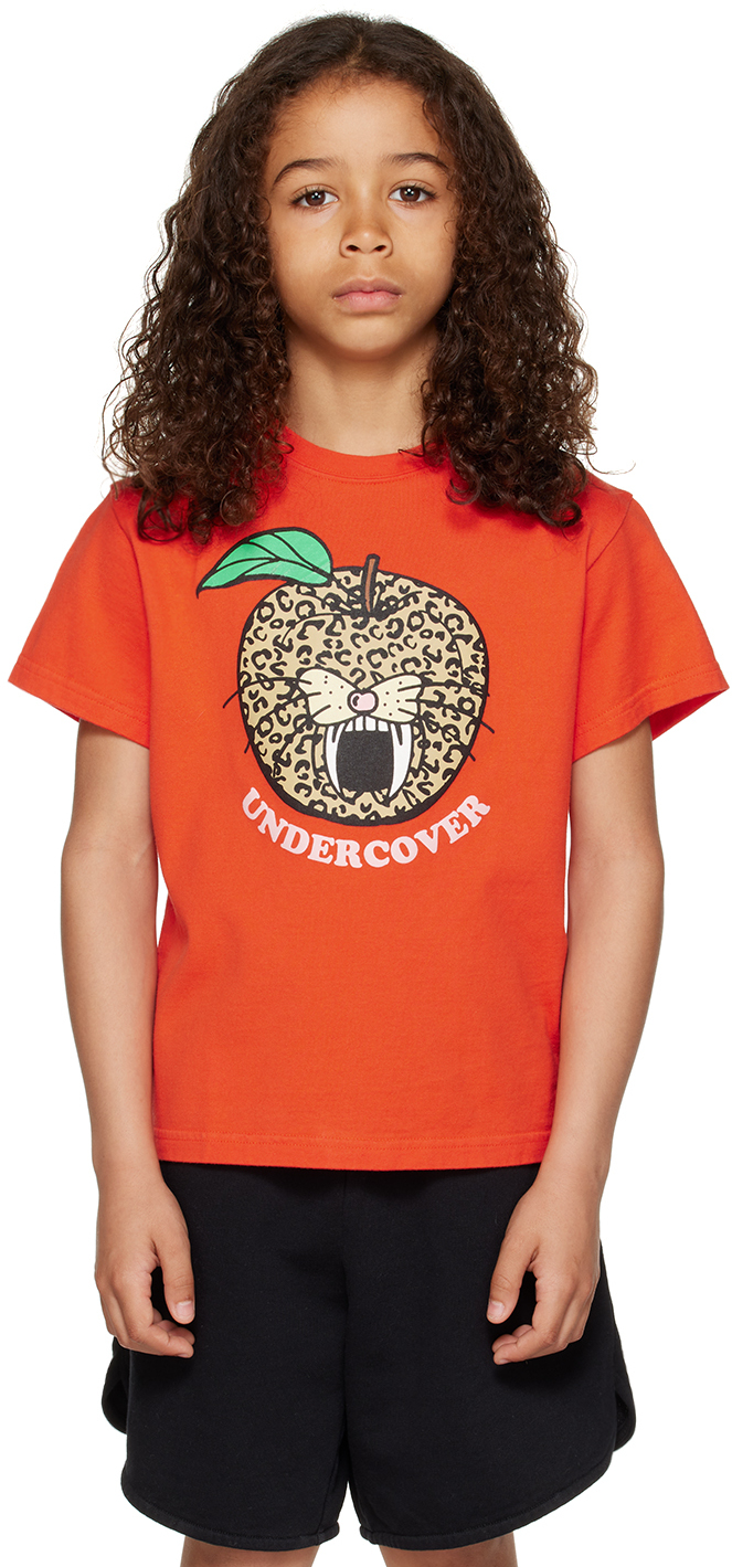 Kids Orange Graphic T-Shirt by UNDERCOVER on Sale