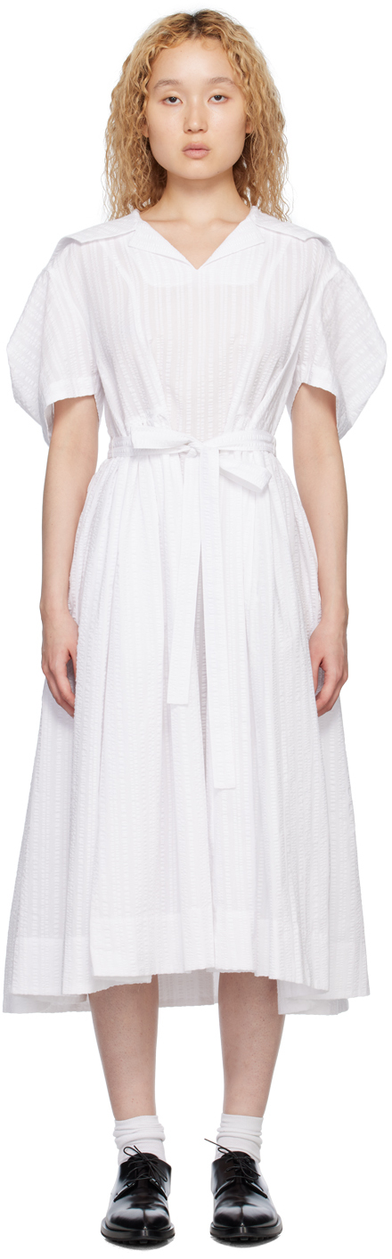 MINJUKIM: White Butterfly Midi Dress | SSENSE