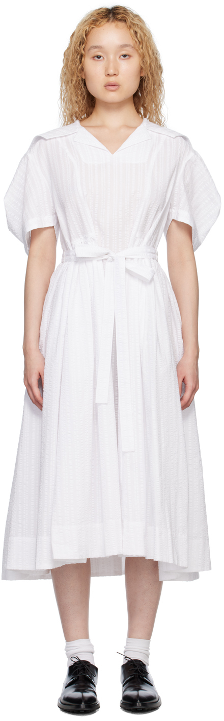 White Butterfly Midi Dress by MINJUKIM on Sale