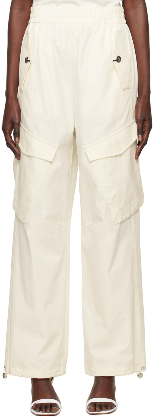 Dion Lee Off-white Latch Trousers In Ivory