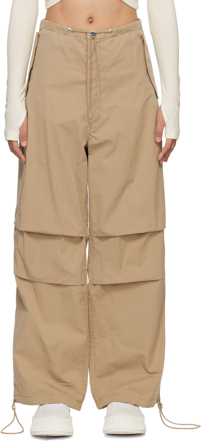 Shop Dion Lee Beige Toggle Trousers In Sahara