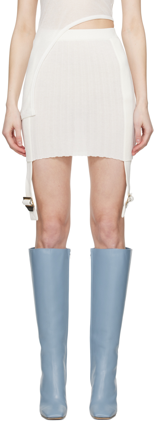 Dion Lee White Utility Miniskirt In Ivory