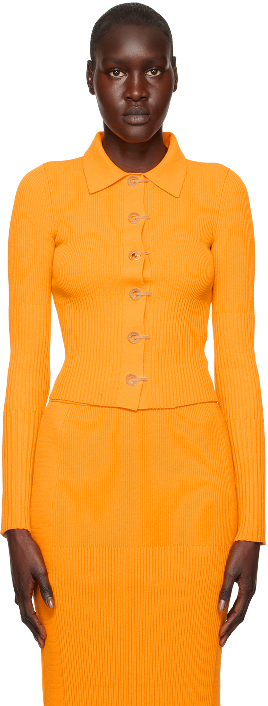 Yellow Gradient Rib Cardigan