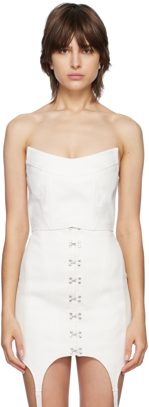 Dion Lee White Convex Bustier In Ivory