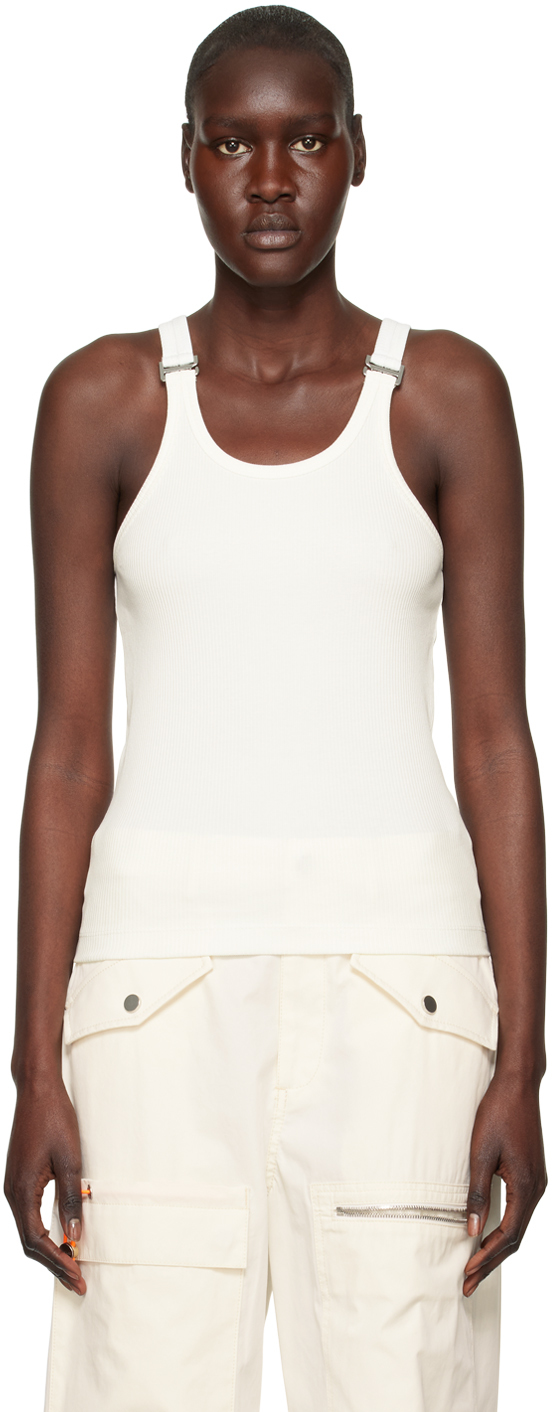 Shop Dion Lee White E-hook Tank Top In Ivory