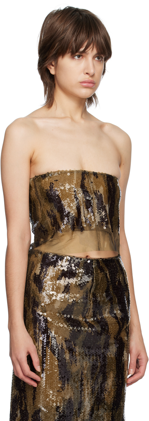 Dion Lee Sequin-embellished Bandeau Top In Classic