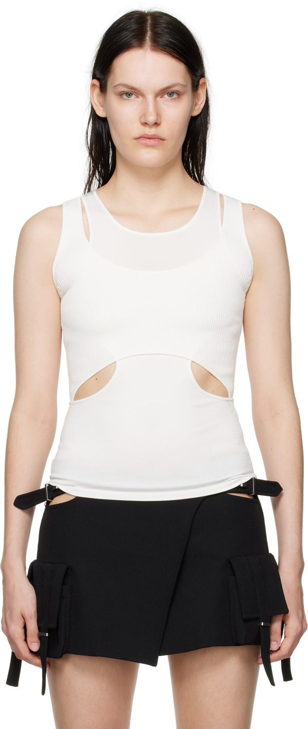 Dion Lee White Interlink Tank Top In Ivory