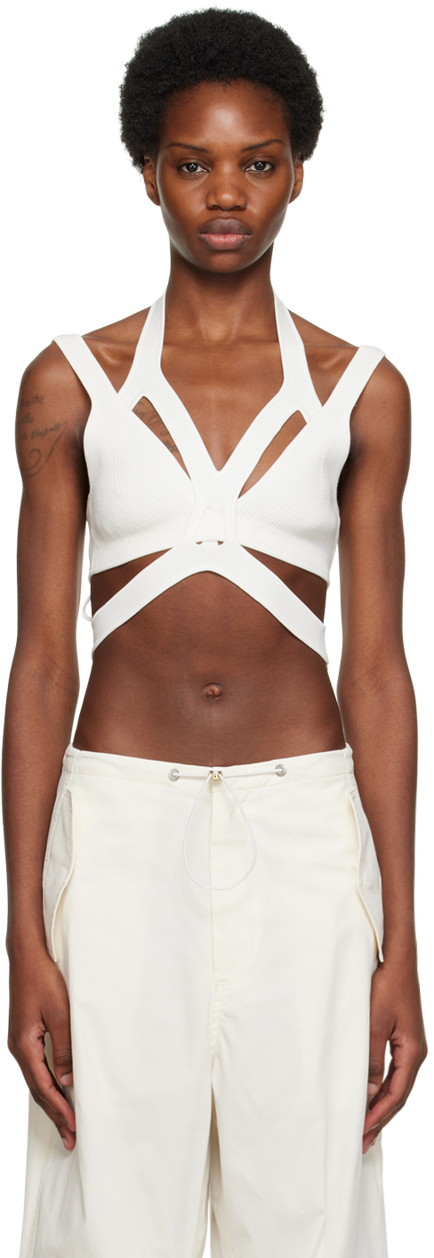 Shop Dion Lee White Interlink Tank Top In Ivory