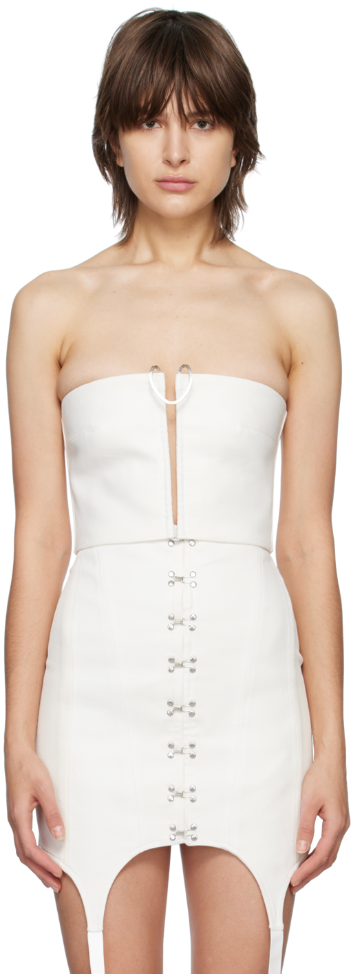Dion Lee White Mobius Bandeau Top In Ivory