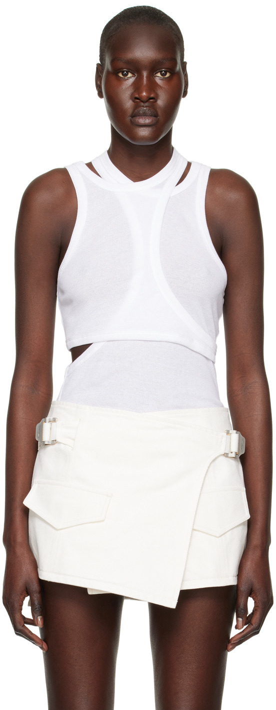 Dion Lee White Modular Tank Top In Ivory