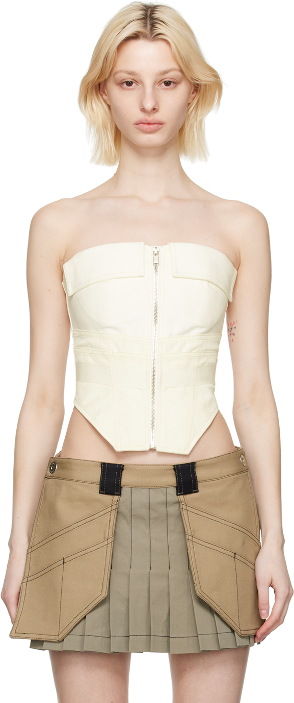 DION LEE WHITE ZIP CAMISOLE
