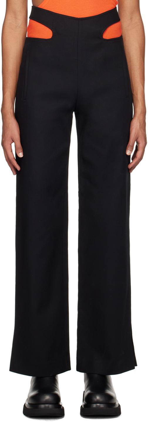 Dion Lee Black Y-front Buckle Trousers
