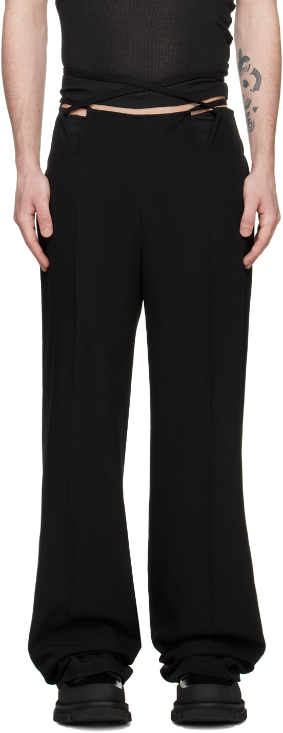 Black V-Wire Trousers