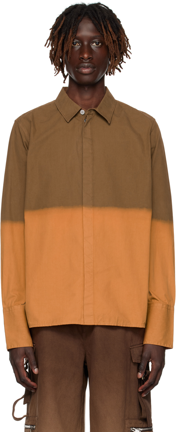 Dion Lee Brown & Orange Sunfade Shirt In Horizon