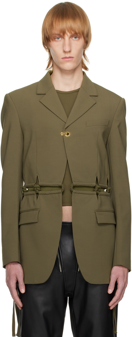 Dion Lee: SSENSE Exclusive Green Rope Blazer | SSENSE