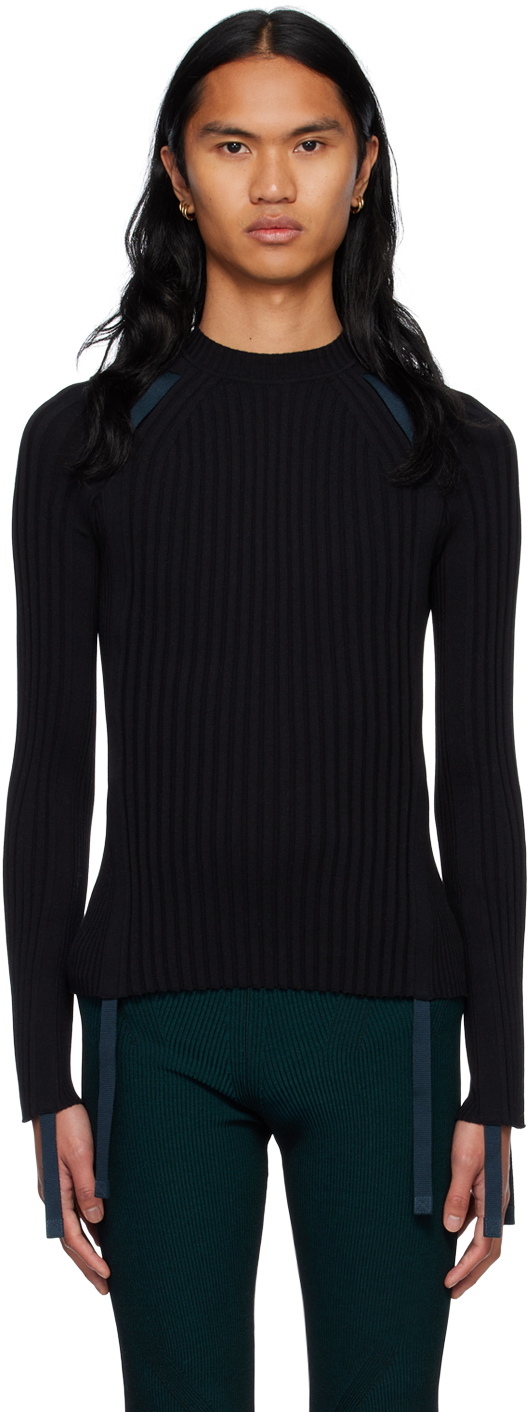Dion Lee Black Gathered Utility Long Sleeve T-shirt