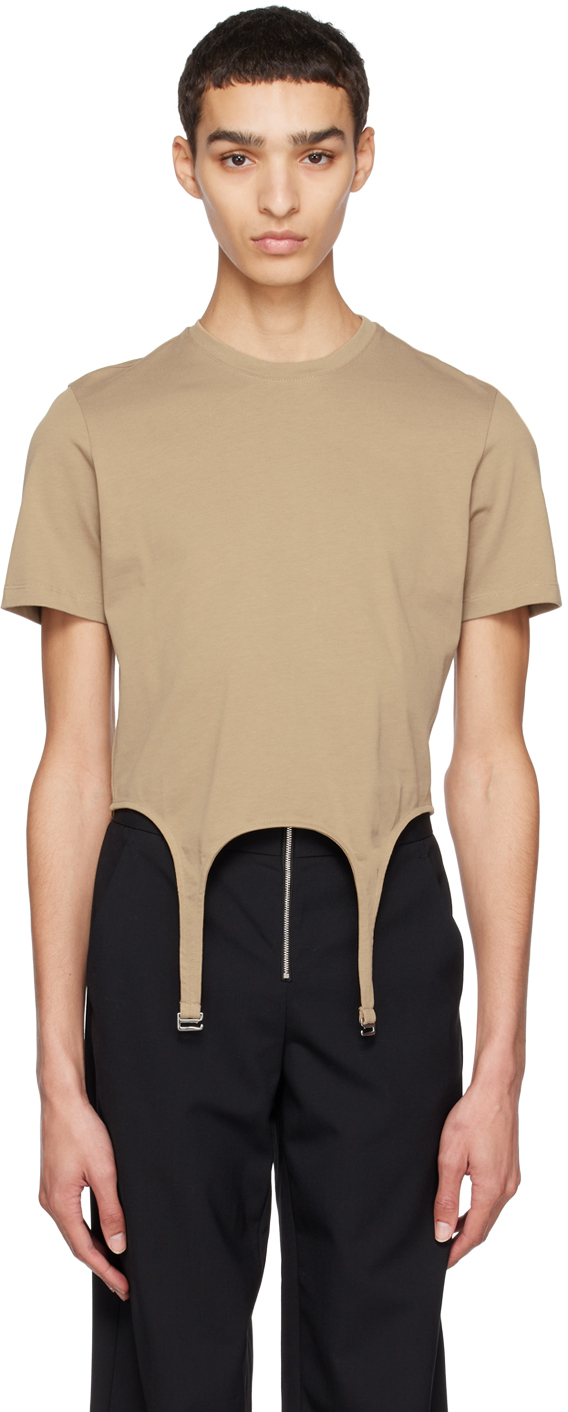 Dion Lee Organic Cotton Garter T-shirt In Nude