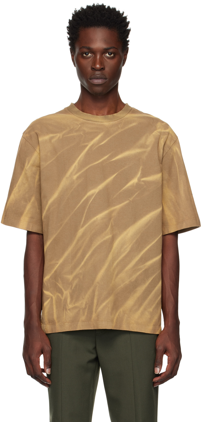 Dion Lee: Khaki Crinkled Sunfade T-Shirt | SSENSE