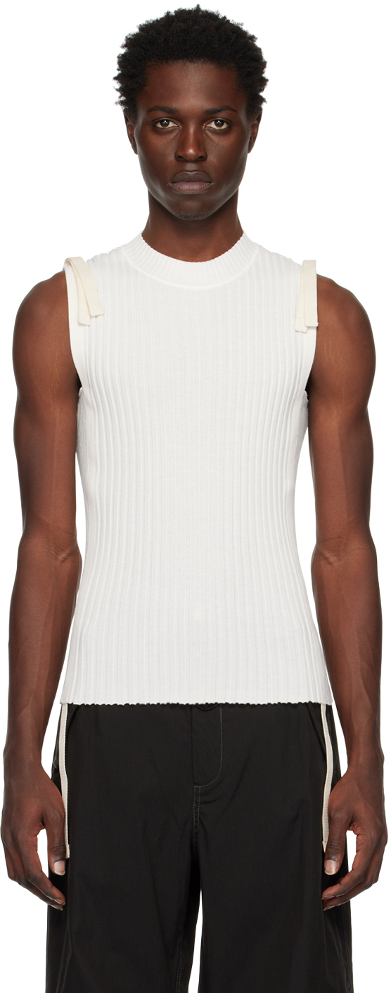 Dion Lee White Utility Tank Top In Ivory
