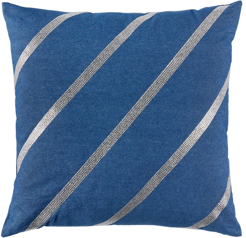 Tanner Fletcher Blue Diagonal Rhinestone Cushion