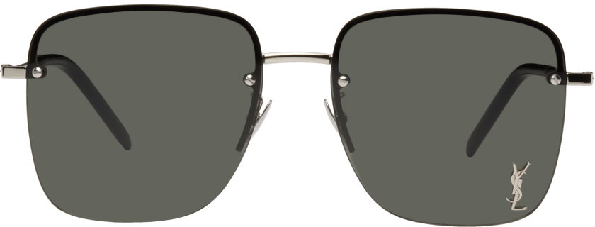 Saint Laurent: Silver SL 312 M Sunglasses | SSENSE Canada