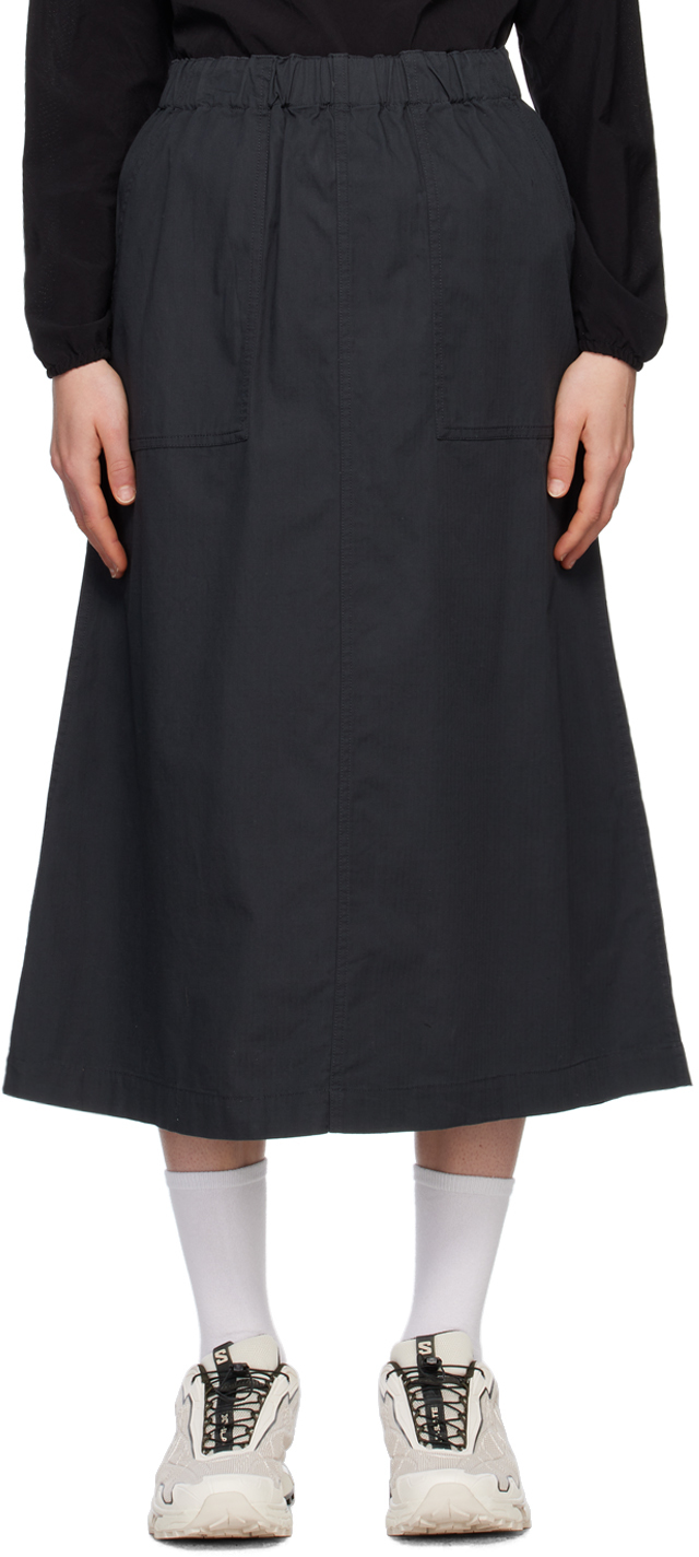 Black Takibi Maxi Skirt