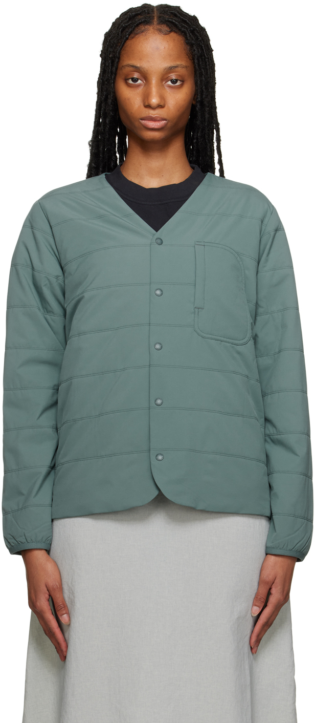 Snow Peak Green Collarless Jacket In Bgr Balsamgreen
