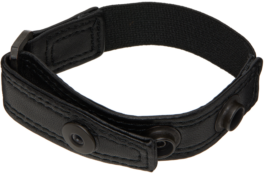 Julius: Black Leather Bracelet | SSENSE