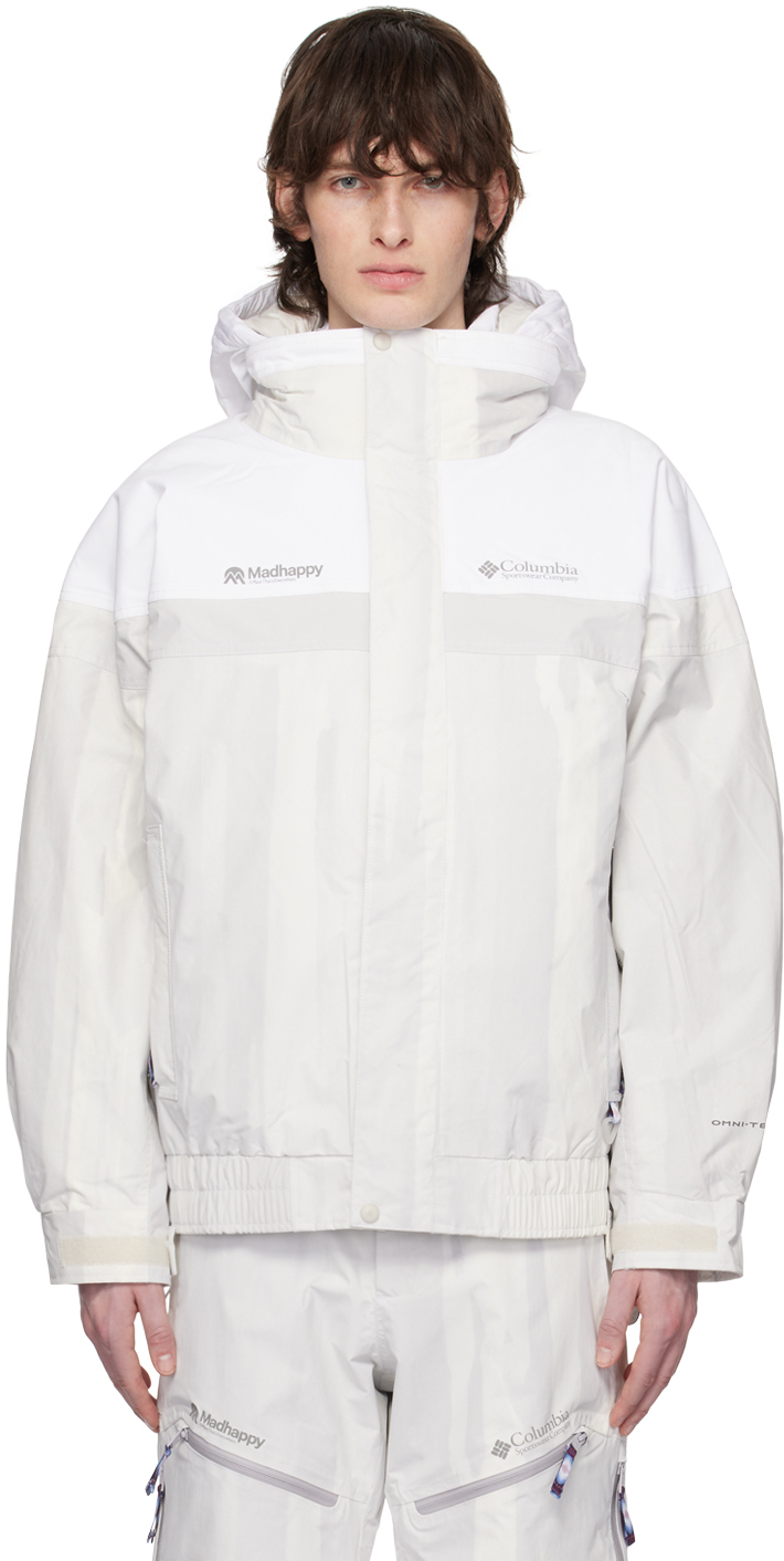 Madhappy White & Grey Columbia Edition Bugaboo Interchange Jacket In Silver Grey