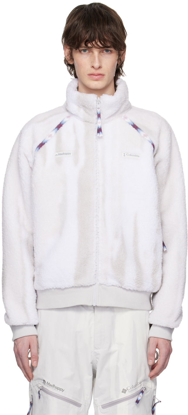 Madhappy White Columbia Edition Jacket In Silver Grey Print