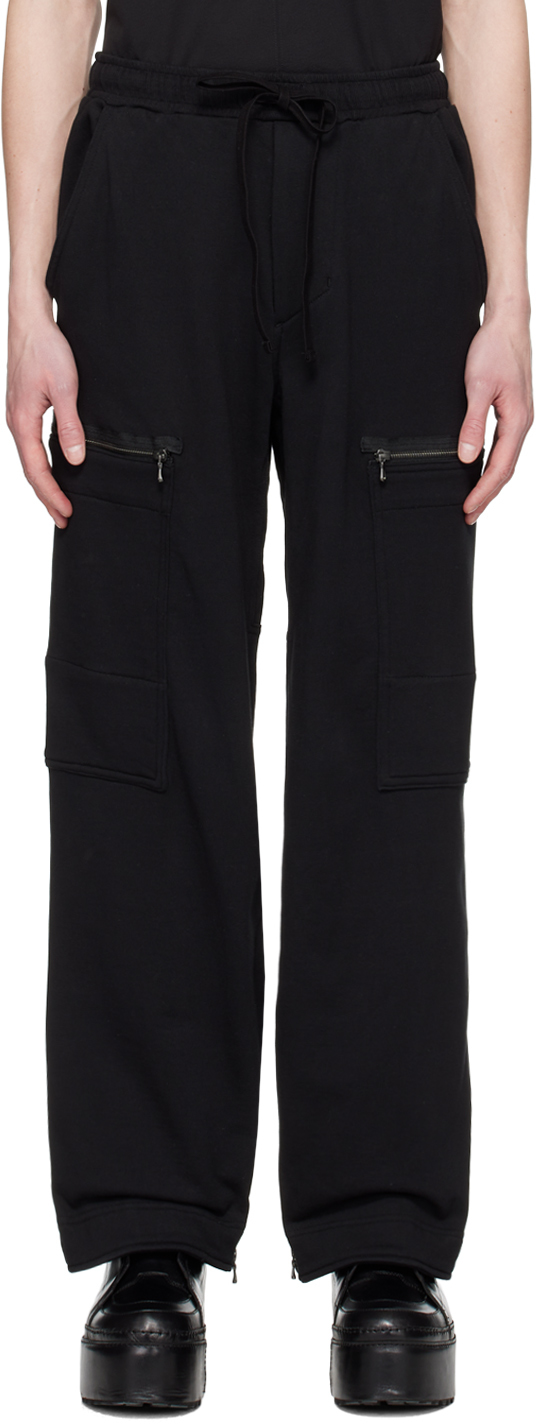 Julius Black Zip Panel Sweatpants