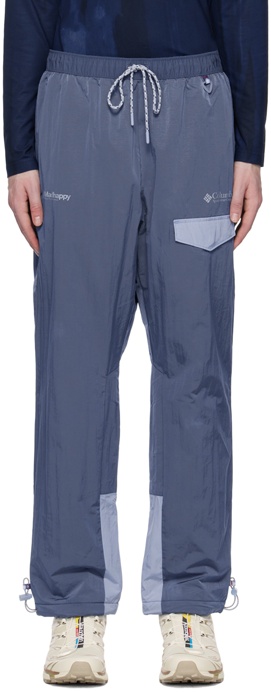 Madhappy Navy Columbia Edition Wind Trousers In Dark Mountain