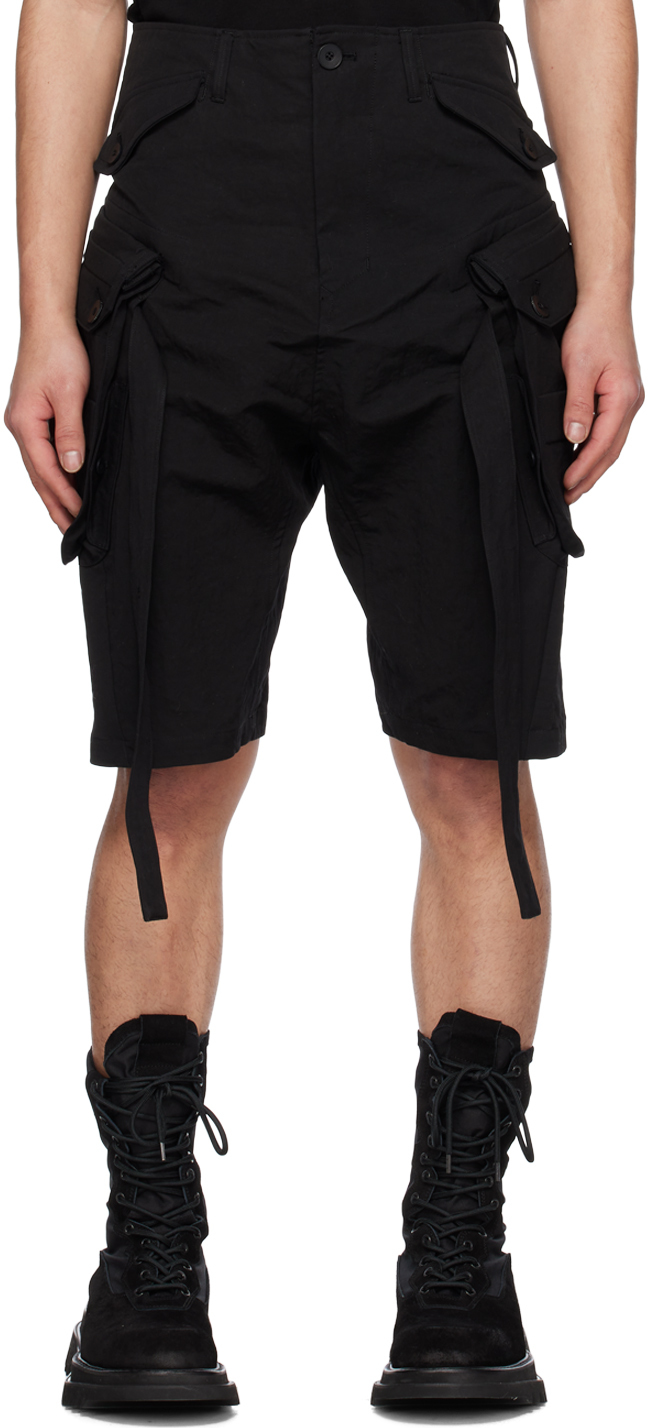 Julius Black Strap Cargo Shorts