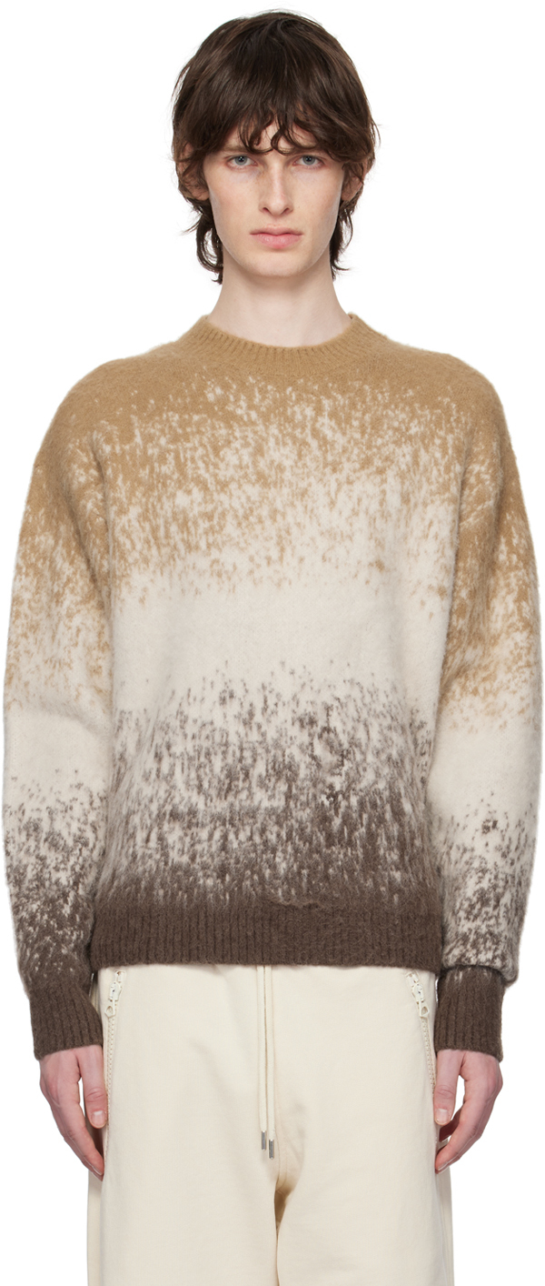 Madhappy: Beige Fuzzy Gradient Sweater | SSENSE