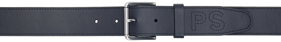 Ps By Paul Smith Navy Perforated Belt In Blue