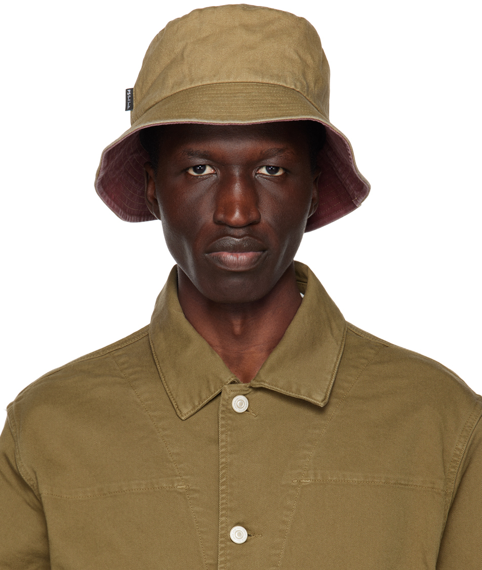 Ps By Paul Smith Khaki Cotton Bucket Hat In Brown
