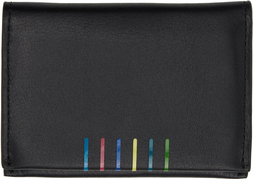 Ps By Paul Smith Black Signature Stripe Card Holder