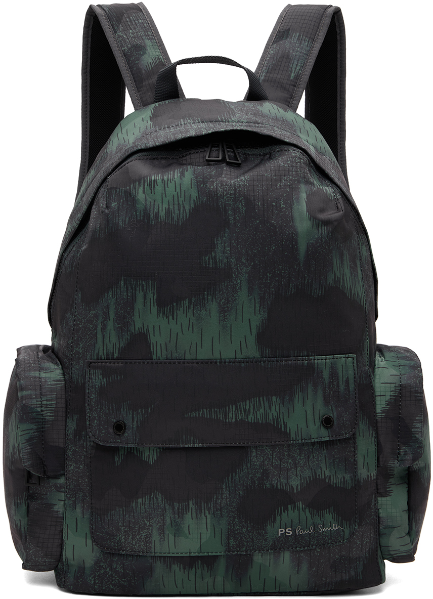 Ps By Paul Smith Khaki Camouflage Backpack In Multicolour