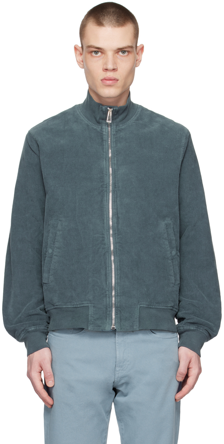 Ps By Paul Smith Blue Zip Bomber Jacket In 46 Blues