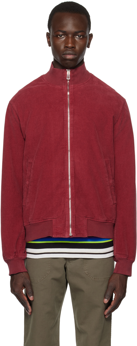 Ps By Paul Smith Red Patch Bomber Jacket In 28 Reds