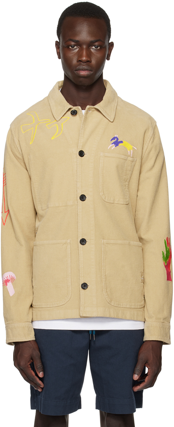 PS by Paul Smith: Beige Embroidered Jacket | SSENSE