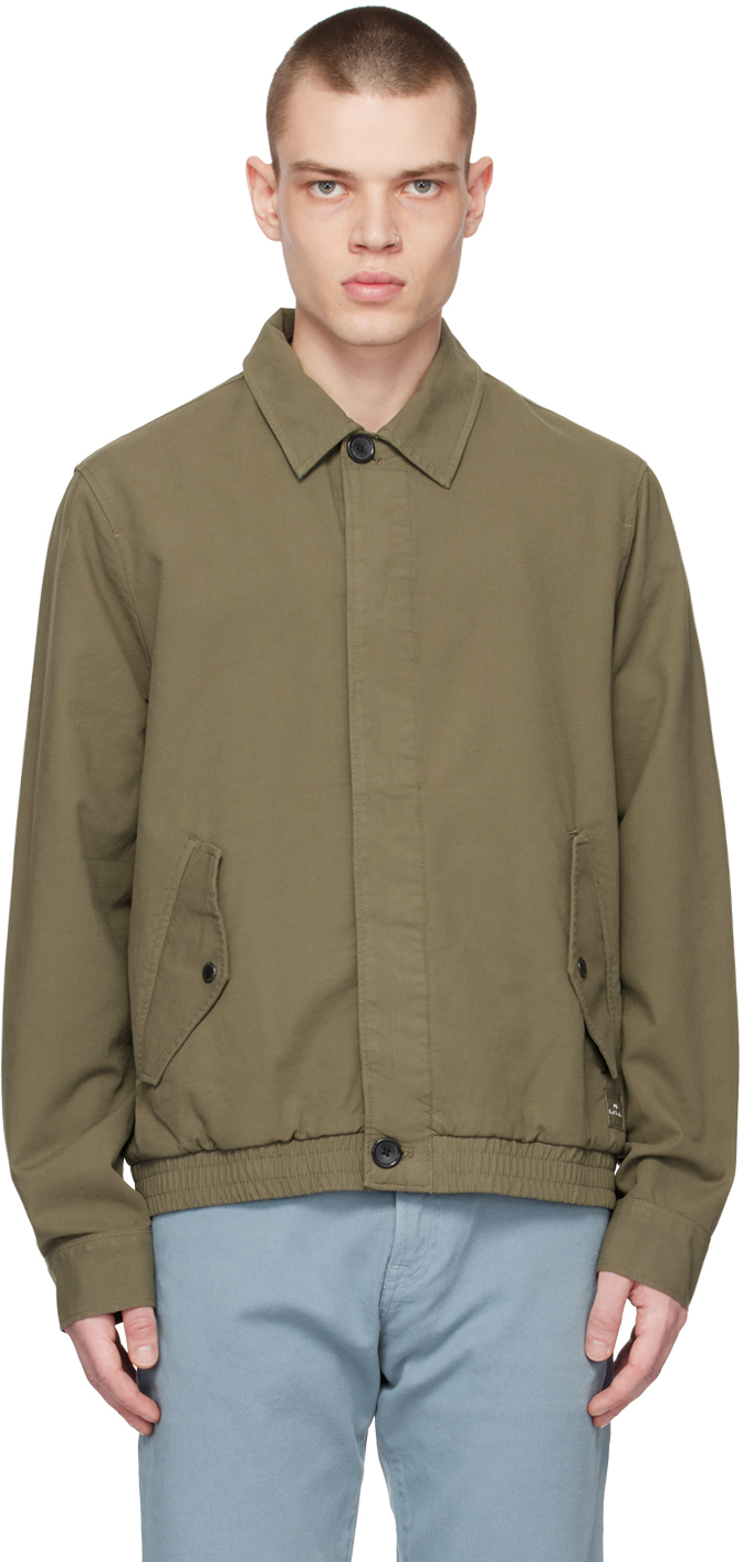 Ps By Paul Smith Khaki Button Jacket In 34 Greens