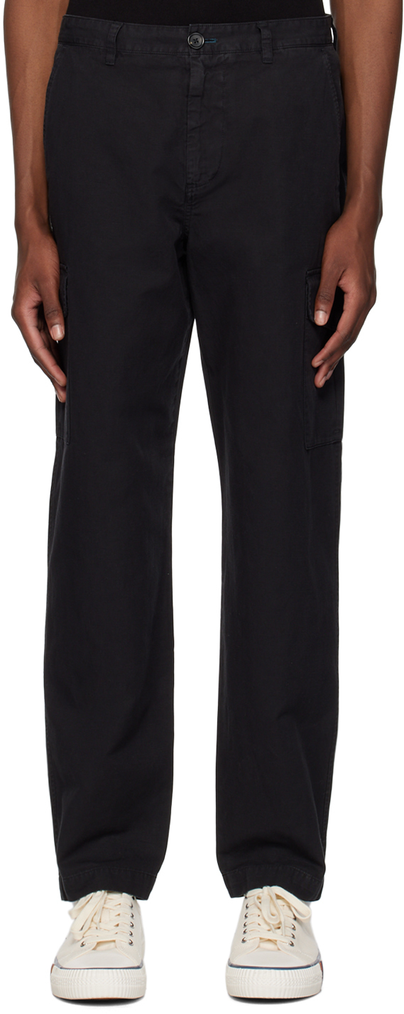 Ps By Paul Smith Black Cotton Cargo Pants In 79 Blacks