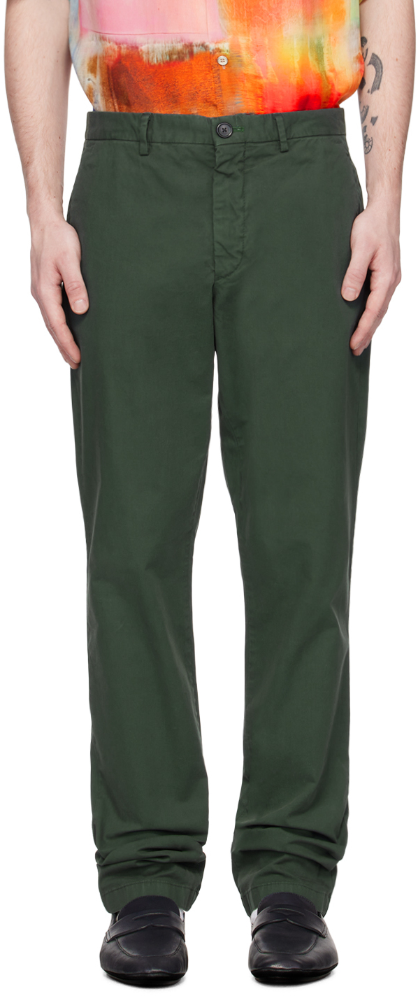 Ps By Paul Smith Green Zebra Trousers In 39 Greens