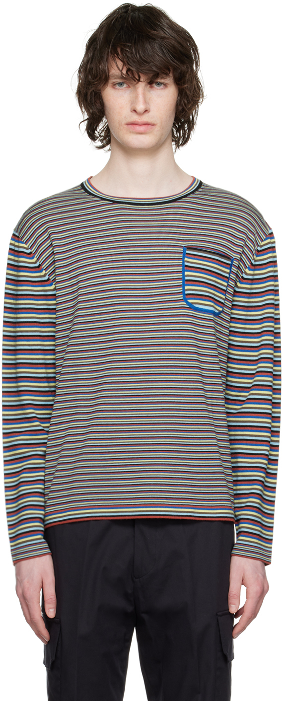 Ps By Paul Smith Multicolor Striped Sweater In 44 Blues