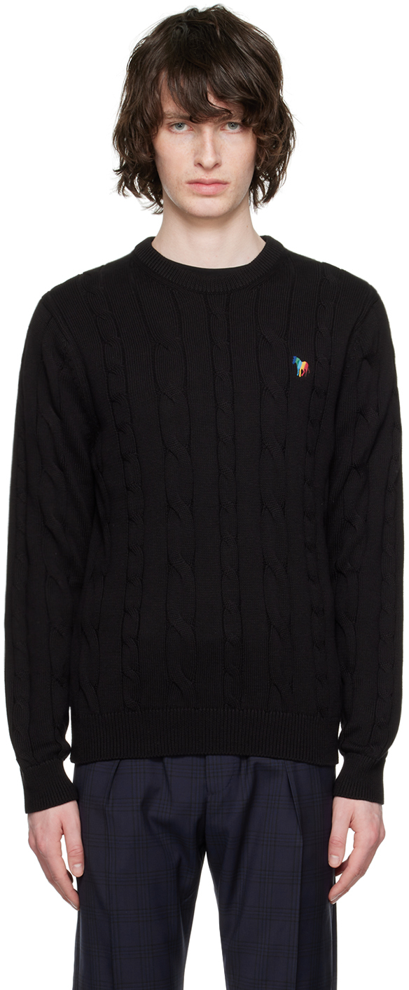 Black Broad Stripe Zebra Sweater