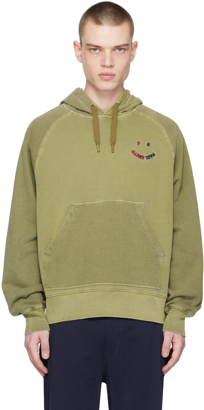 Ps By Paul Smith Khaki Happy Mix Up Hoodie In Green