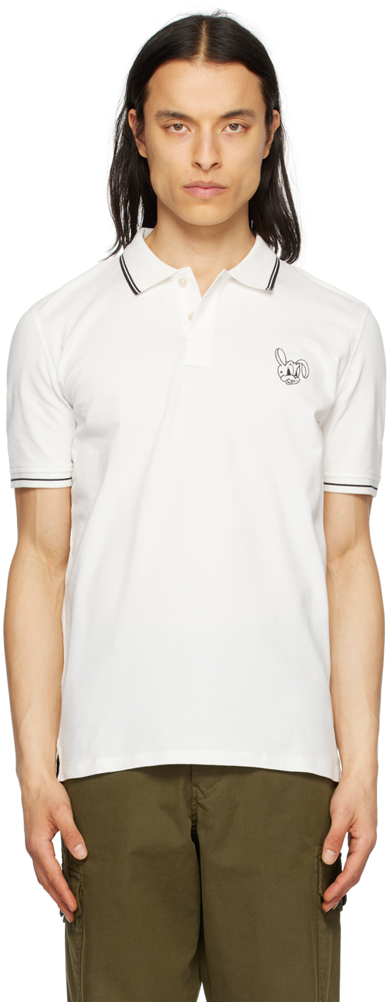 Ps By Paul Smith Embroidered-logo Polo Shirt In White